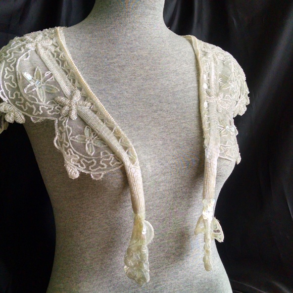 Sequin & Bead Over the Shoulder Wrap-Vintage - Picture 2 of 8